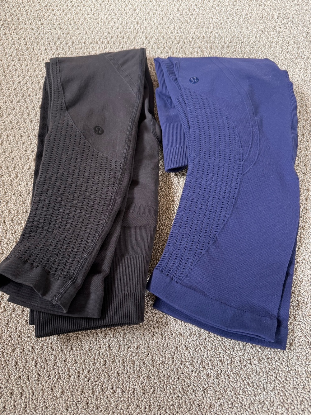 TWO Pair of Lululemon ‘Flow and Go’ Leggings. One in Crop; the other 3/4 length